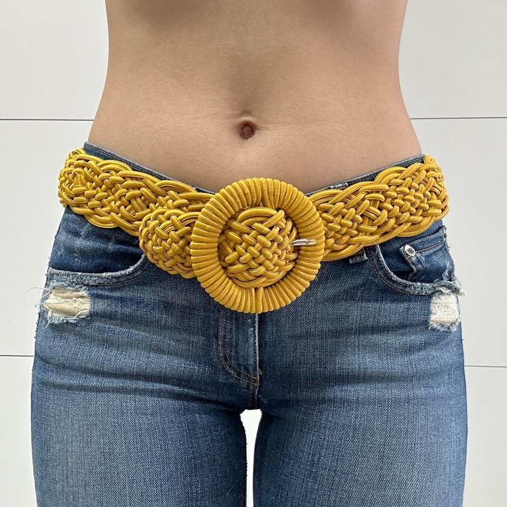 Zara Yellow Braided Belt